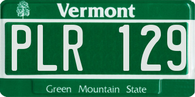 VT license plate PLR129