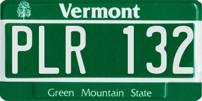 VT license plate PLR132