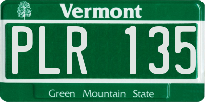 VT license plate PLR135