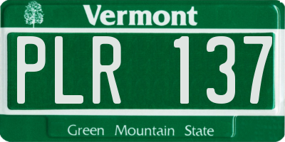 VT license plate PLR137