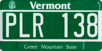 VT license plate PLR138