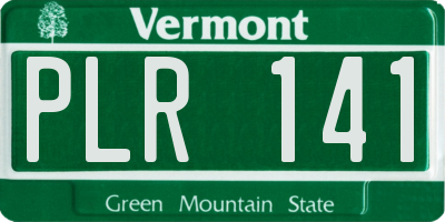 VT license plate PLR141
