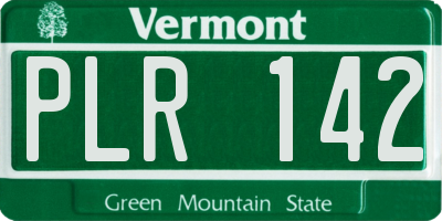 VT license plate PLR142