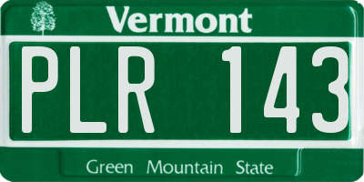 VT license plate PLR143