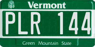 VT license plate PLR144