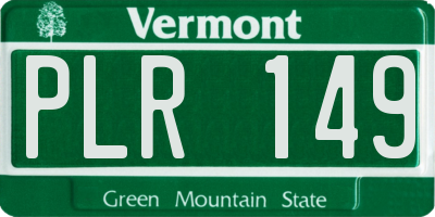 VT license plate PLR149