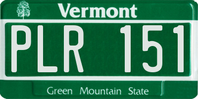 VT license plate PLR151