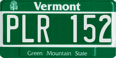 VT license plate PLR152