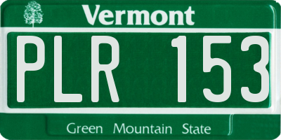 VT license plate PLR153