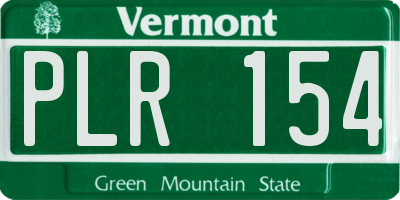 VT license plate PLR154