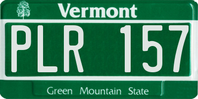 VT license plate PLR157