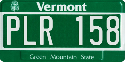 VT license plate PLR158