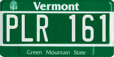 VT license plate PLR161