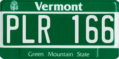 VT license plate PLR166