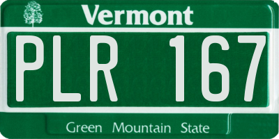 VT license plate PLR167