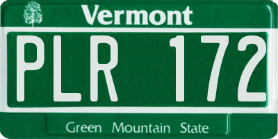 VT license plate PLR172