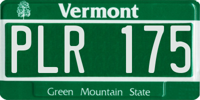 VT license plate PLR175