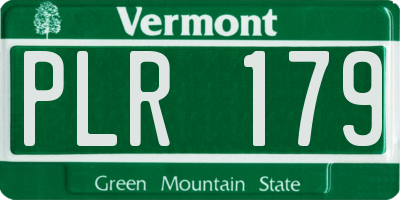 VT license plate PLR179