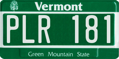 VT license plate PLR181