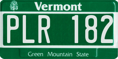 VT license plate PLR182