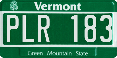 VT license plate PLR183