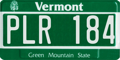 VT license plate PLR184