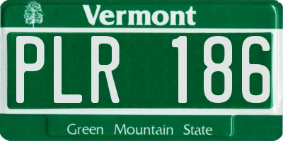 VT license plate PLR186