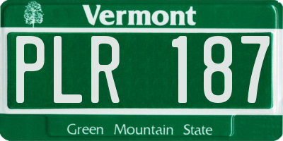 VT license plate PLR187