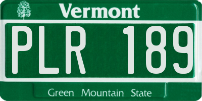 VT license plate PLR189