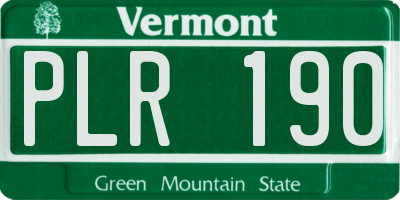 VT license plate PLR190