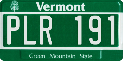 VT license plate PLR191