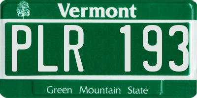 VT license plate PLR193