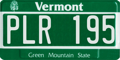 VT license plate PLR195