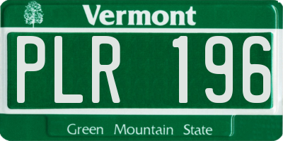 VT license plate PLR196