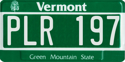 VT license plate PLR197