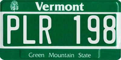 VT license plate PLR198