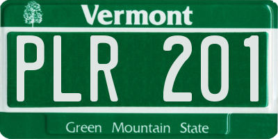 VT license plate PLR201