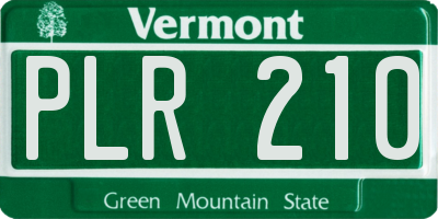 VT license plate PLR210