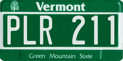 VT license plate PLR211