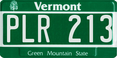 VT license plate PLR213