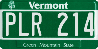 VT license plate PLR214