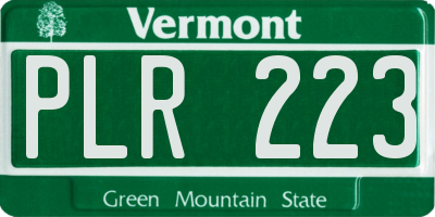 VT license plate PLR223