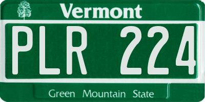 VT license plate PLR224