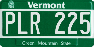 VT license plate PLR225