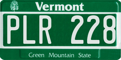 VT license plate PLR228