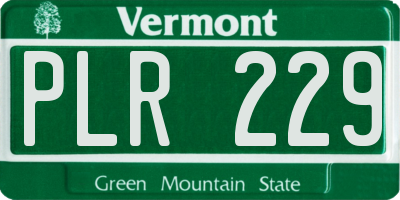 VT license plate PLR229