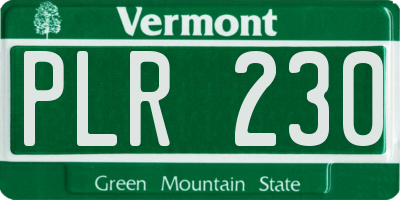 VT license plate PLR230