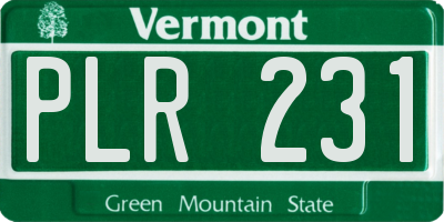 VT license plate PLR231
