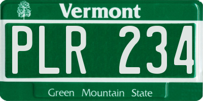 VT license plate PLR234
