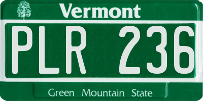 VT license plate PLR236